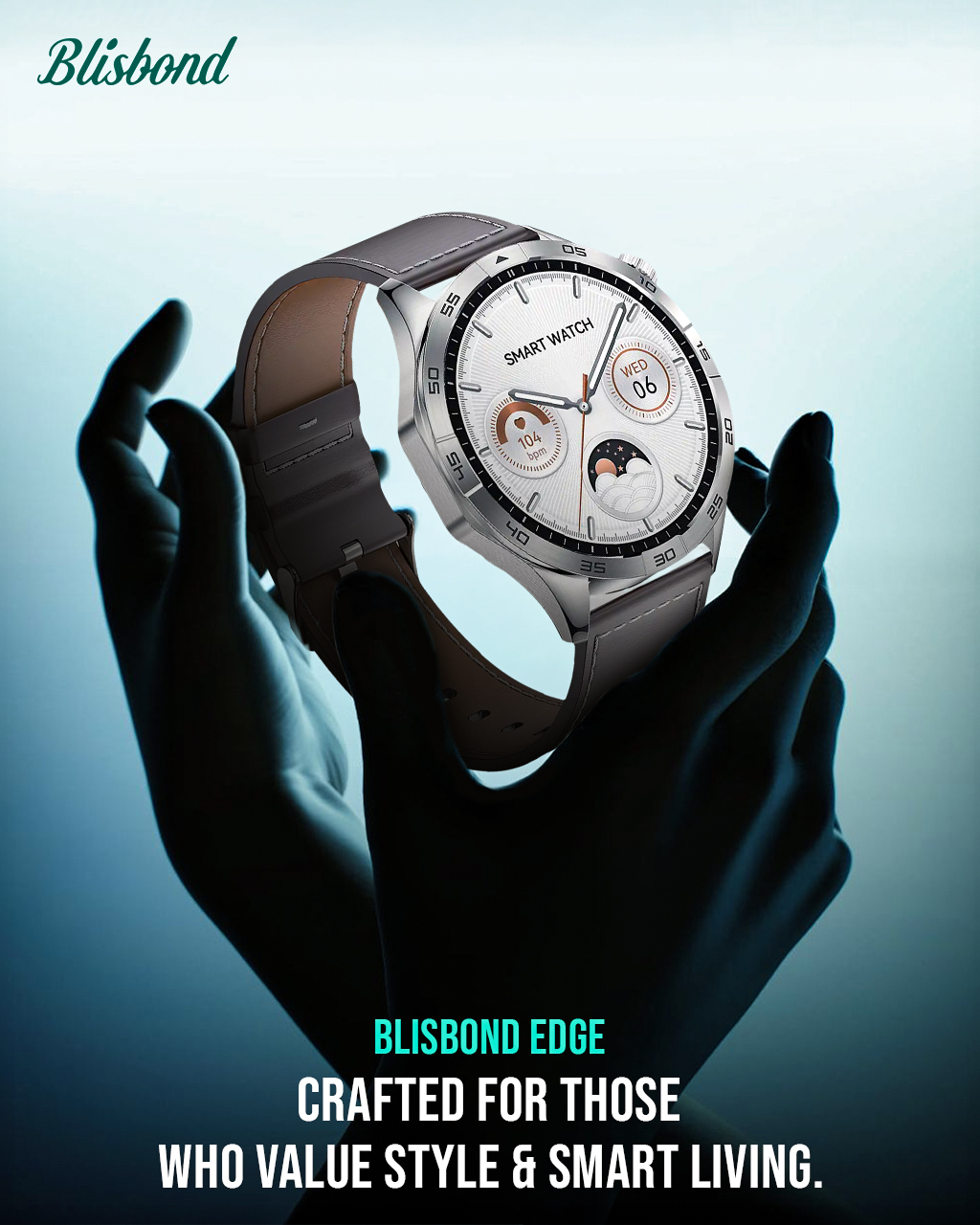 Blisbond Edge 1.43-inch AMOLED Display Bluetooth Calling Smart Watch